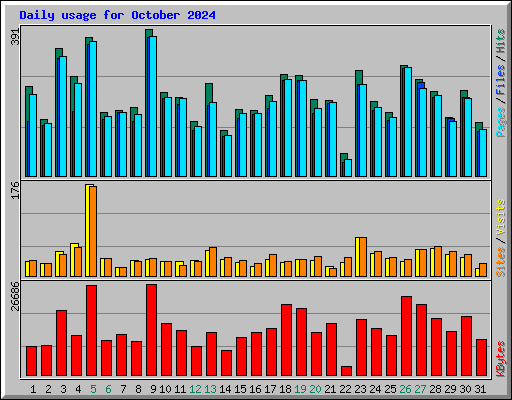 Daily usage for October 2024