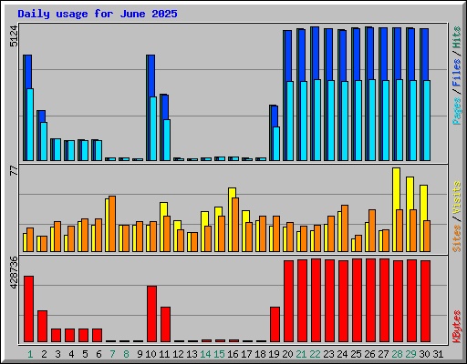 Daily usage for June 2025