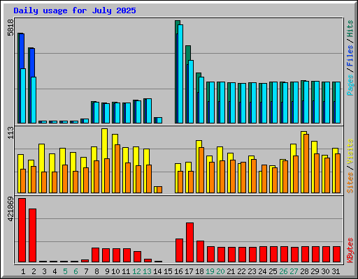 Daily usage for July 2025