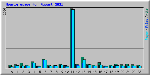 Hourly usage for August 2021