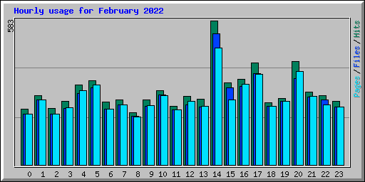 Hourly usage for February 2022