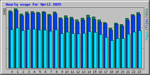 Hourly usage for April 2025