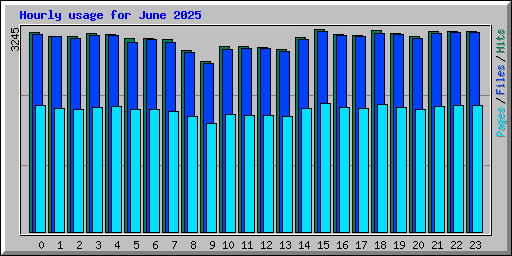 Hourly usage for June 2025